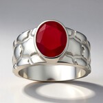 Anello in argento con Calcedonio Lampone (SAELOCANA)