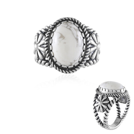 Anello in argento con Howlite (Desert Chic)