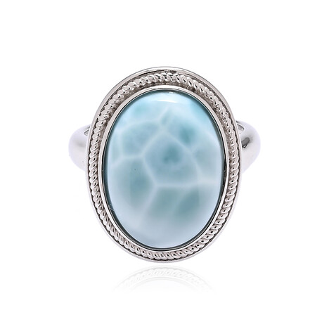 Zilveren ring met een larimar