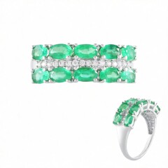 Anillo en oro con Esmeralda de Etiopía