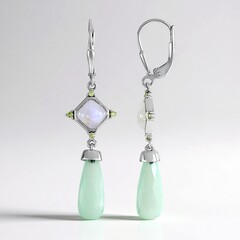 Orecchini in argento con Calcedonio Verde