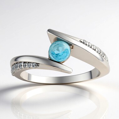 Blue Apatite Silver Ring