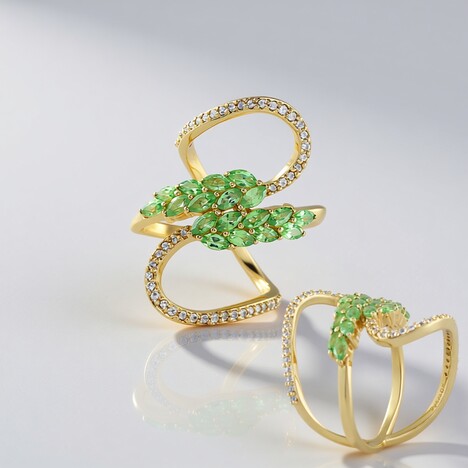 Anello in argento con Tsavorite della Tanzania (de Melo Essence)