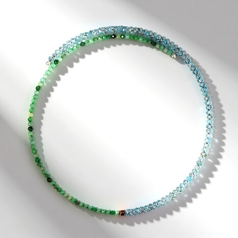 Collana rigida in acciaio con Smeraldo Brasiliano (Riya)