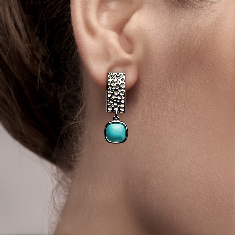 Pendientes en plata con Amazonita