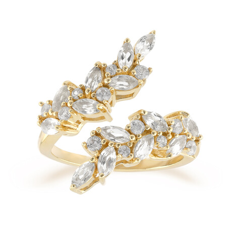 Zilveren ring met witte topaasstenen