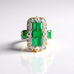Anello in argento con Smeraldo Zambia (Gems en Vogue)