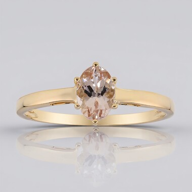 9K Morganite Gold Ring