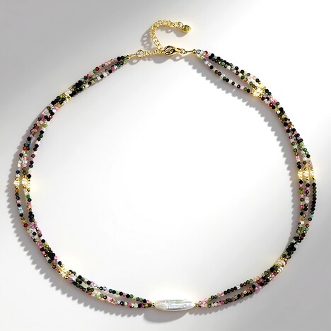 Collana in argento con Perla d'Acqua Dolce Bianca (Riya)