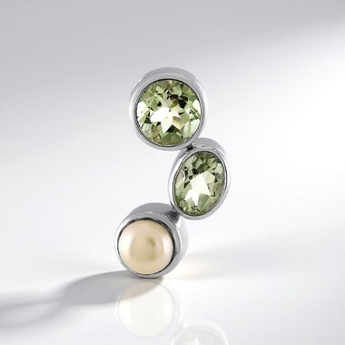 Colgante en plata con Amatista verde (MONOSONO COLLECTION)