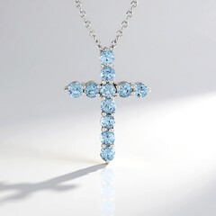Collana in argento con Topazio Blu Cielo