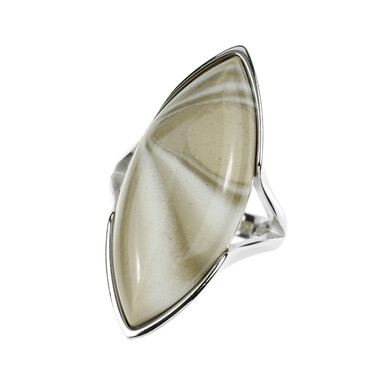 Anello in argento con Pietra Focaia Santa Croce (dagen)