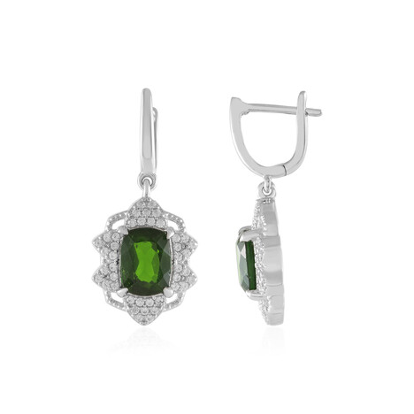 Orecchini in argento con Diopside Russo