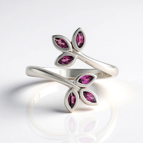 Anello in argento con Rodolite