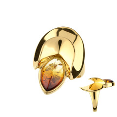 Sunrise Baltic Amber Silver Ring (dagen)
