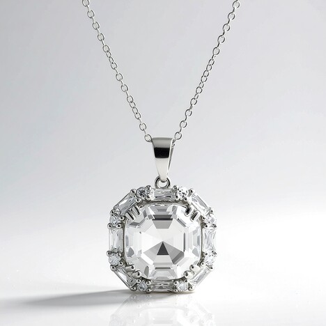Collana in argento con Topazio Bianco