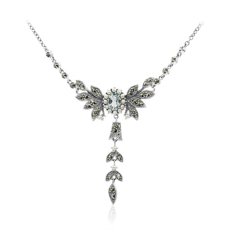 Collier en argent et Topaze bleu ciel