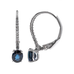 10K Ceylon Blue Sapphire Gold Earrings