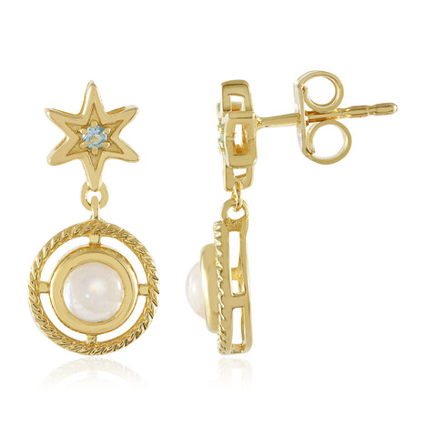 Regenbogen-Mondstein-Silberohrringe