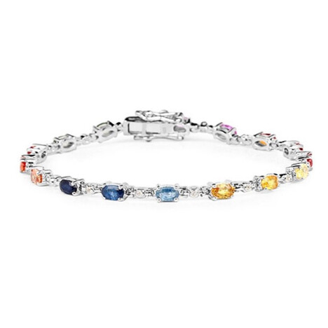 Green Sapphire Silver Bracelet