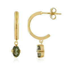 Pendientes en plata con Moldavita
