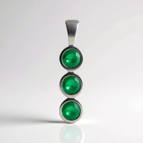 Ciondolo in argento con Onice Verde