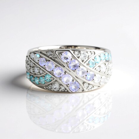 Anello in argento con Pietra di Luna Blu (KM by Juwelo)