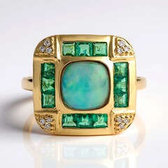 Anello in oro con Opale di Welo AAA