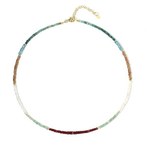 Zilveren halsketting met Longido robijnen