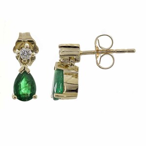 10K AAA Zambian Emerald Gold Earrings