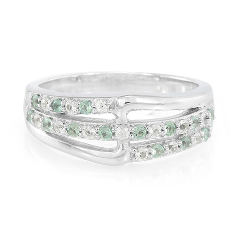 Anello in argento con Alessandrite Brasiliana e Zaffiro Bianco