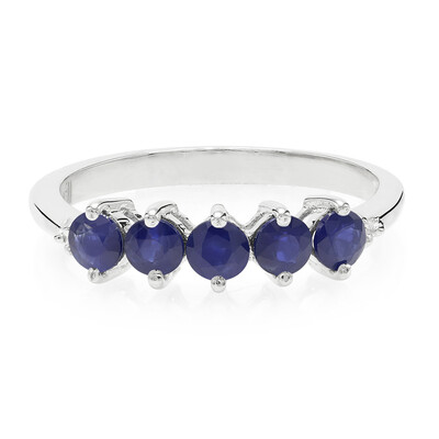 Anillo en plata con Zafiro azul birmano