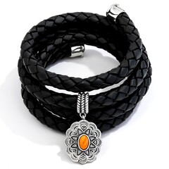 Bracciale in argento con Conchiglia di Ostrica Spinosa Arancione (Desert Chic)