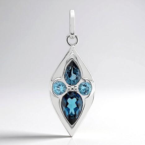 Ciondolo in argento con Topazio Blu Londra (Remy Rotenier)
