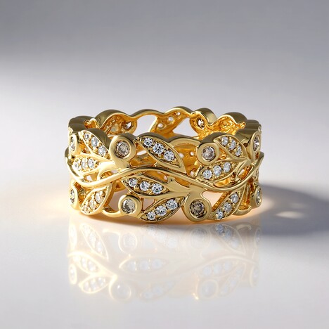 Anello in oro con Diamante Champagne I2 (de Melo Gold)