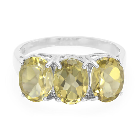 Anillo en plata con Cuarzo oliva