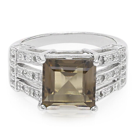 Zilveren ring met een rookkwarts