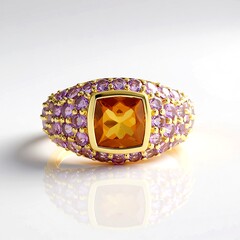 Anello in argento con Citrino Madeira