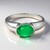 Anello placcato in platino con Smeraldo Bahia