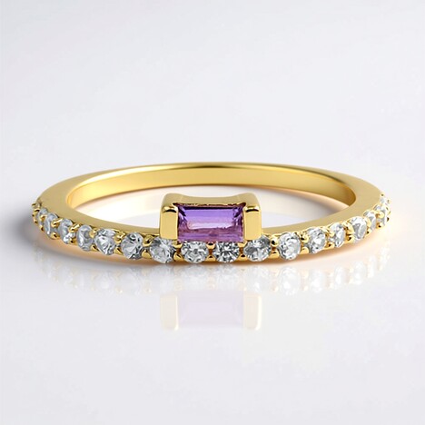 Bague en argent et Saphir pourpre de Ceylan non chauffé