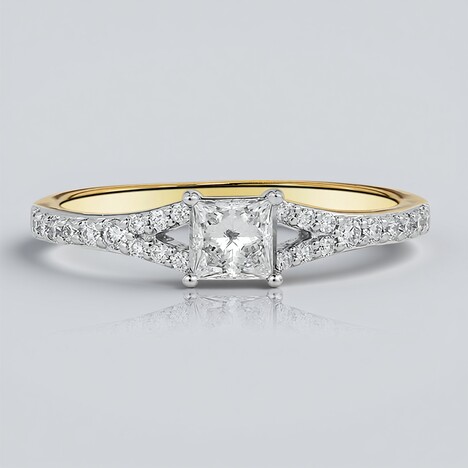 Anello in oro con Diamante IF (D) (Annette)