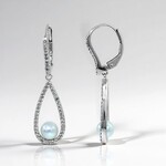 Orecchini in argento con Perla d'Acqua Dolce Bianca (Adela Silber)