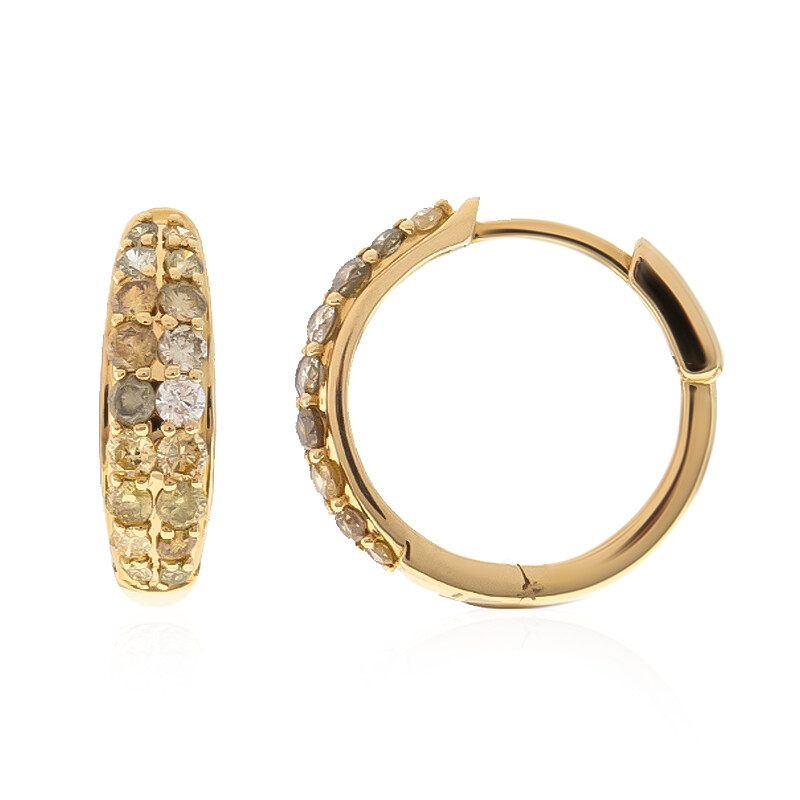 Orecchini Tondi In Oro Bianco 18k Con Diamanti E Smeraldi | GV - Foto 4