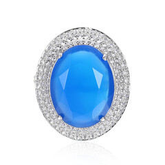 Blue Agate Silver Ring