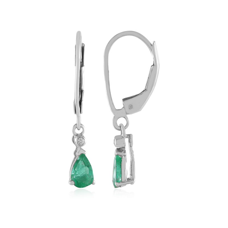 Sambian Emerald Sterling Silver Earrings