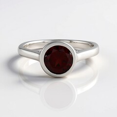 Anello in argento con Granato Mozambico