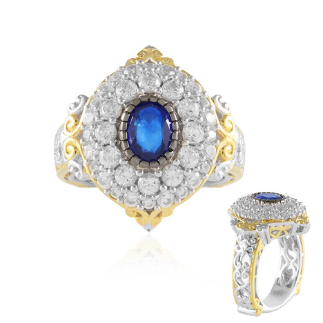 Anillo en plata con Espinela azul cobalto (Gems en Vogue)