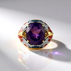 Anello in argento con Ametista (Adela Silber)