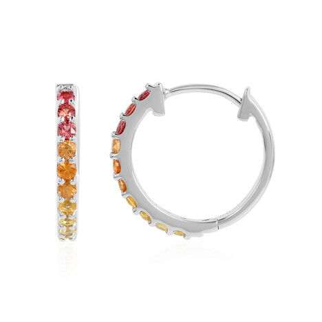 Boucles d'oreilles en argent et Saphir orange