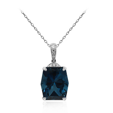Collana in oro con Topazio Blu Londra